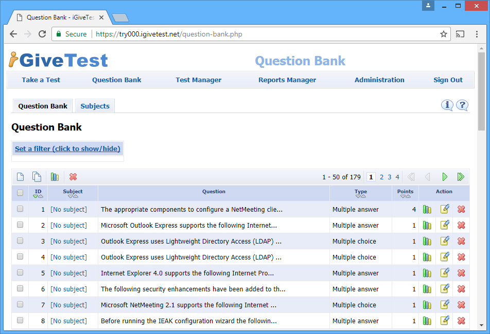 Banco de preguntas - iGiveTest